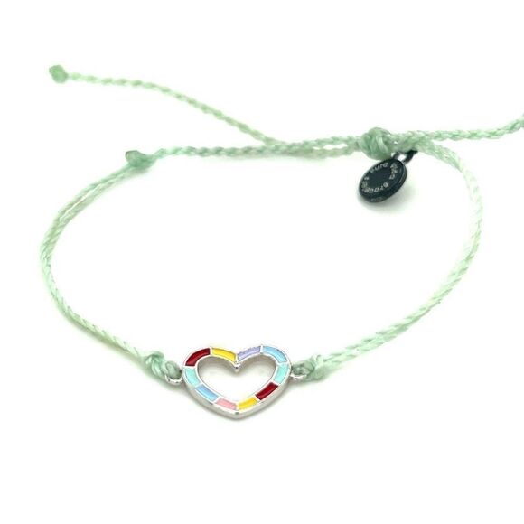 Pura Vida Heart Charm Enamel Bracelet - Picture 2 of 4